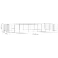 Produktbild för Hundgård för utomhusbruk galvaniserat stål 79,86 m²