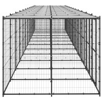 Produktbild för Hundgård för utomhusbruk med tak 29,04 m²