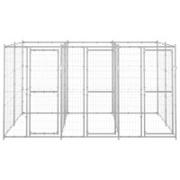 Produktbild för Hundgård för utomhusbruk galvaniserat stål 7,26 m²