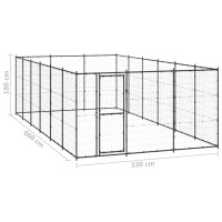Produktbild för Hundgård för utomhusbruk stål 21,78 m²