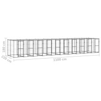 Produktbild för Hundgård för utomhusbruk med tak 24,2 m²