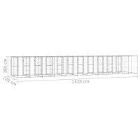 Produktbild för Hundgård för utomhusbruk galvaniserat stål med tak 29,04 m²