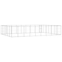 Produktbild för Hundgård för utomhusbruk galvaniserat stål 65,34 m²