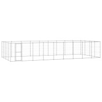 Produktbild för Hundgård för utomhusbruk galvaniserat stål 43,56 m²