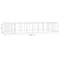 Produktbild för Hundgård för utomhusbruk galvaniserat stål 43,56 m²