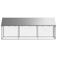 Produktbild för Hundgård med tak för utomhusbruk 400x100x150 cm