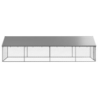 Miniatyr av produktbild för Hundgård med tak för utomhusbruk 600x200x150 cm