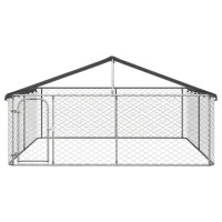 Produktbild för Hundgård för utomhusbruk med tak 300x300x150 cm