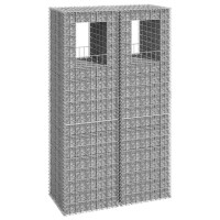 Produktbild för Gabionkorgar 2 st stolpformade 50x50x180 cm järn