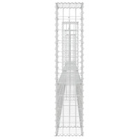 Produktbild för U-formad gabionkorg med 4 stolpar järn 380x20x100 cm