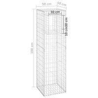 Miniatyr av produktbild för Gabionkorg stolpform 50x50x180 cm järn