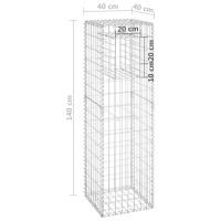 Produktbild för Gabionkorg stolpform 40x40x140 cm järn