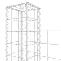 Produktbild för U-formad gabionkorg med 4 stolpar järn 380x20x150 cm