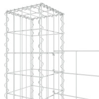 Produktbild för U-formad gabionkorg med 6 stolpar järn 620x20x200 cm