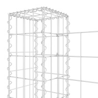 Produktbild för U-formad Gabionkorg med 7 stolpar järn 740x20x100 cm