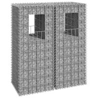 Miniatyr av produktbild för Gabionkorgar 2 st stolpformade 40x40x100 cm järn