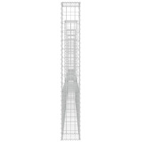 Produktbild för U-formad gabionkorg med 5 stolpar järn 500x20x150 cm