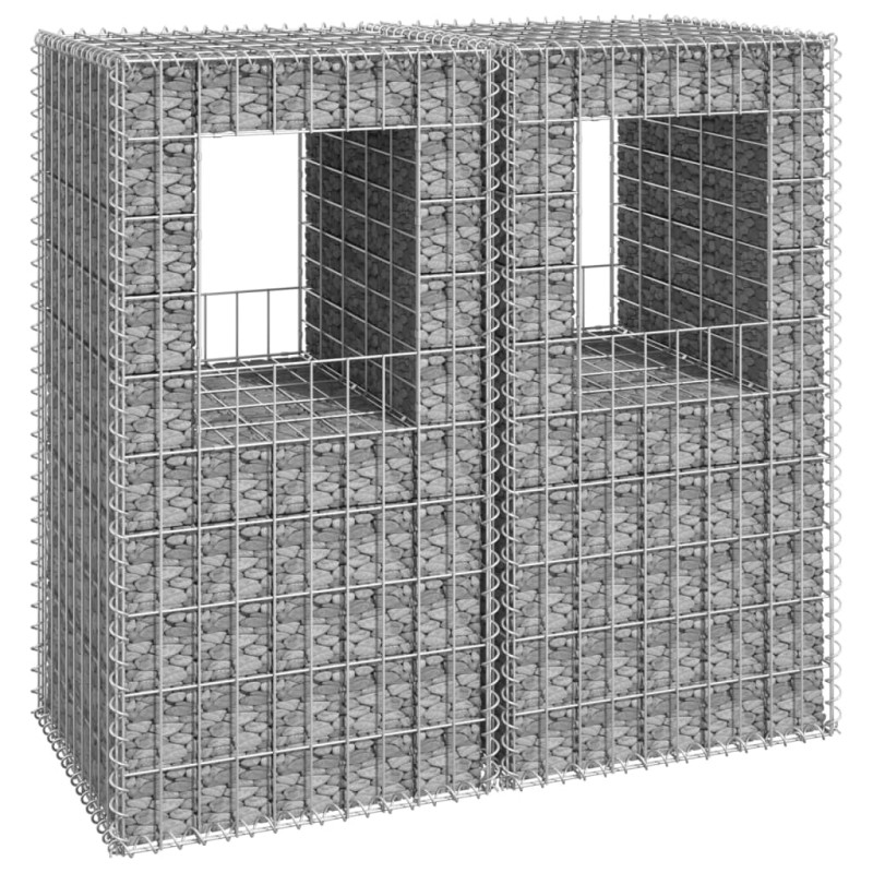 Produktbild för Gabionkorgar 2 st stolpformade 50x50x100 cm järn
