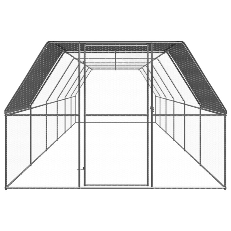 Produktbild för Hönsbur för utomhusbruk 3x12x2 m galvaniserat stål