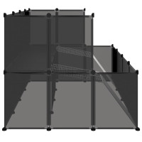 Produktbild för Smådjursbur svart 143x107x93 cm PP och stål