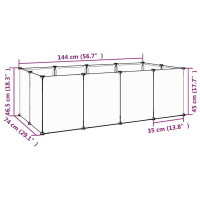 Produktbild för Smådjursbur svart 144x74x46,5 cm PP och stål