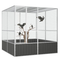 Miniatyr av produktbild för Fågelbur antracit 213,5x217,5x211,5 cm galvaniserat stål