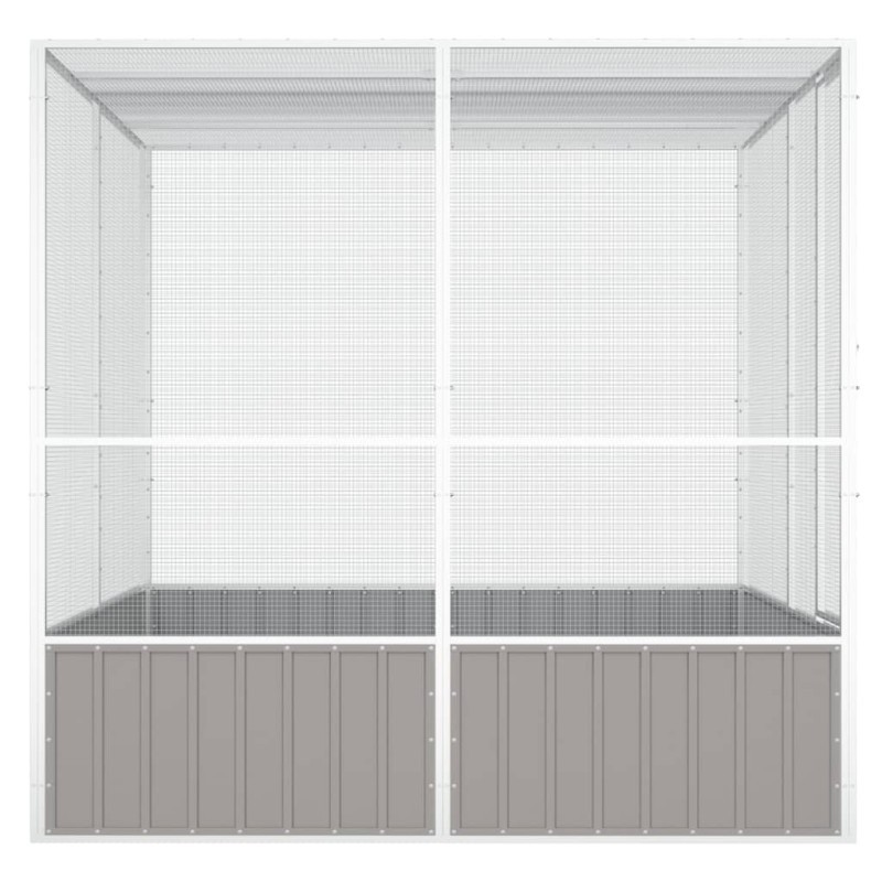 Produktbild för Fågelbur grå 213,5x217,5x211,5 cm galvaniserat stål