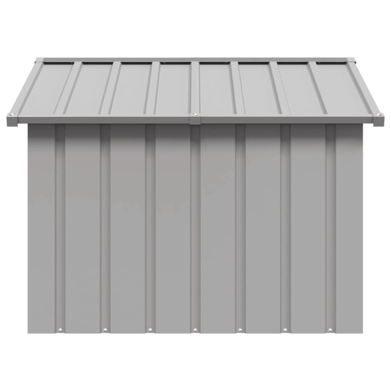 Produktbild för Hundgård grå 116,5x103x81,5 cm galvaniserat stål