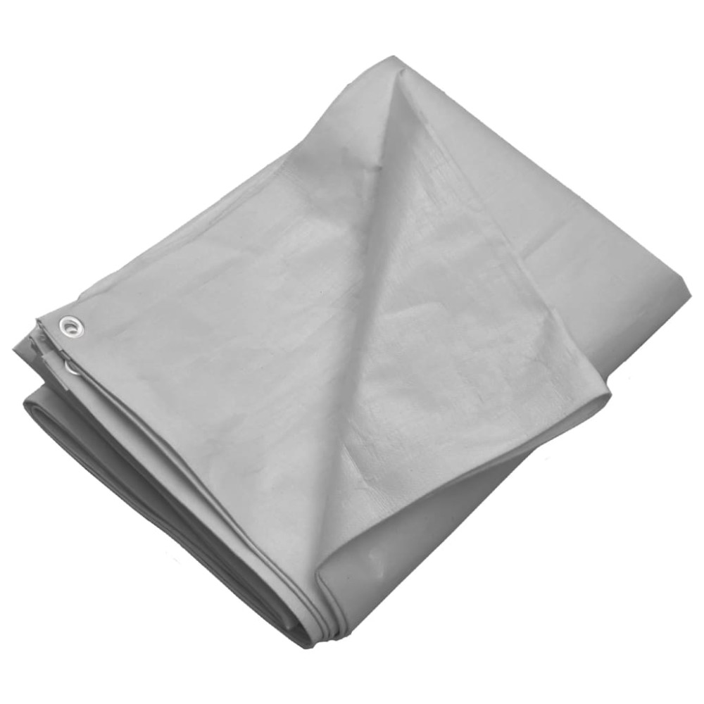 Produktbild för Presenning 260 g/m² 8x10 m grå HDPE