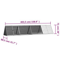 Miniatyr av produktbild för Kaninbur antracit 403,5x80,5x71 cm galvaniserat stål