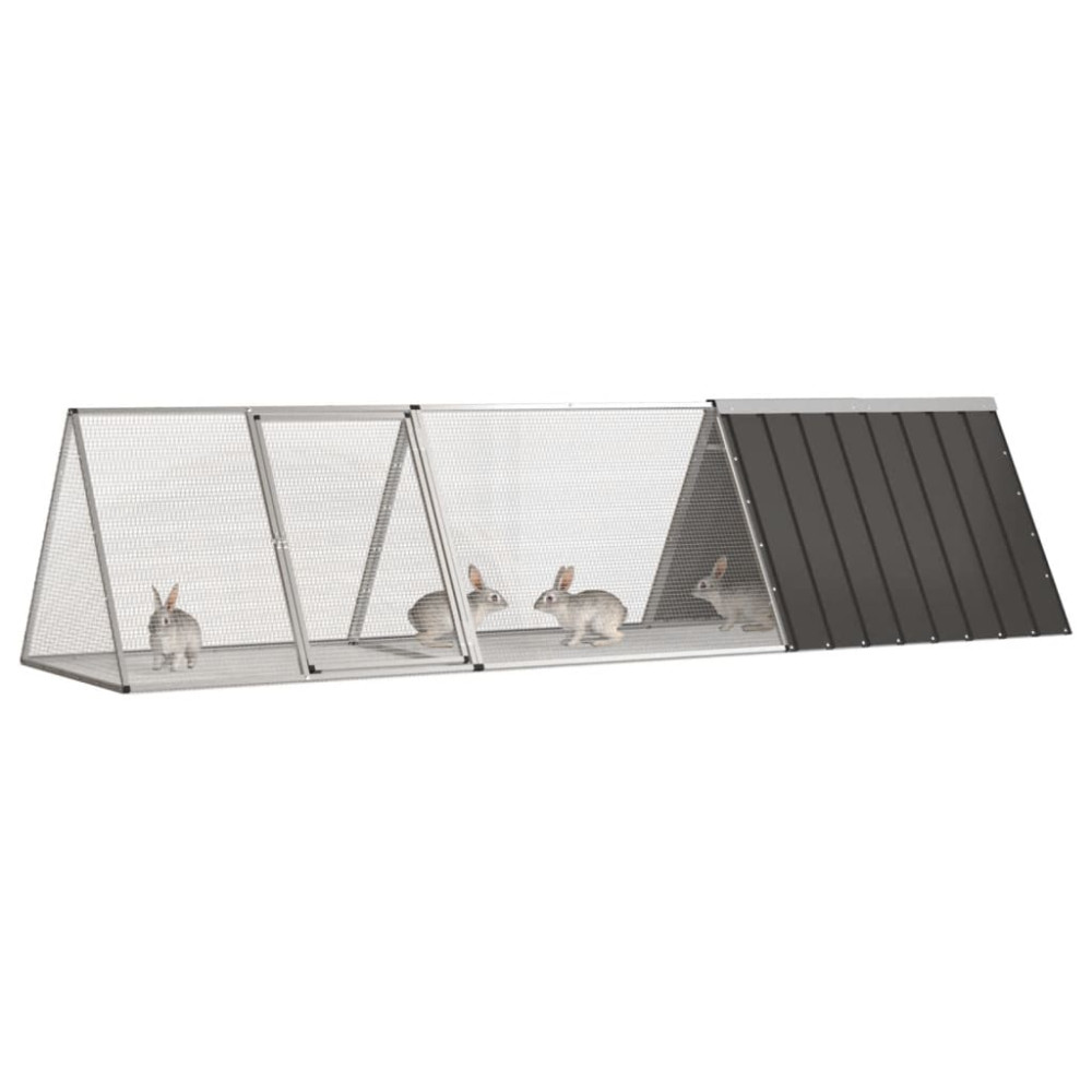 Produktbild för Kaninbur antracit 302,5x80,5x71 cm galvaniserat stål