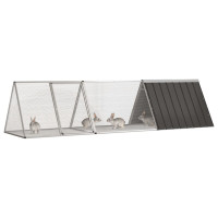 Produktbild för Kaninbur antracit 302,5x80,5x71 cm galvaniserat stål