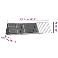 Produktbild för Kaninbur antracit 302,5x80,5x71 cm galvaniserat stål