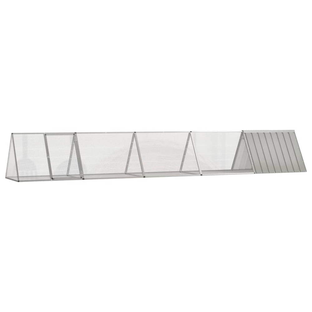 Produktbild för Kaninbur grå 504,5x80,5x71 cm galvaniserat stål