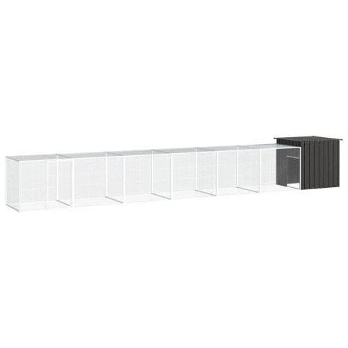 vidaXL Hönsbur antracit 700x91x100cm galvaniserat stål
