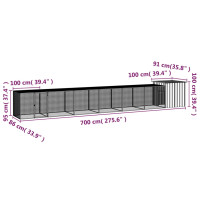 Produktbild för Hönsbur antracit 700x91x100cm galvaniserat stål