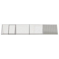 Produktbild för Kaninbur grå 403,5x80,5x71 cm galvaniserat stål