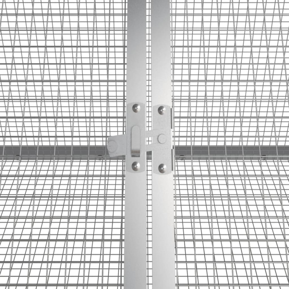 Produktbild för Kaninbur grå 403,5x80,5x71 cm galvaniserat stål