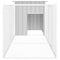 Produktbild för Hönsbur grå 300x91x100 cm galvaniserat stål