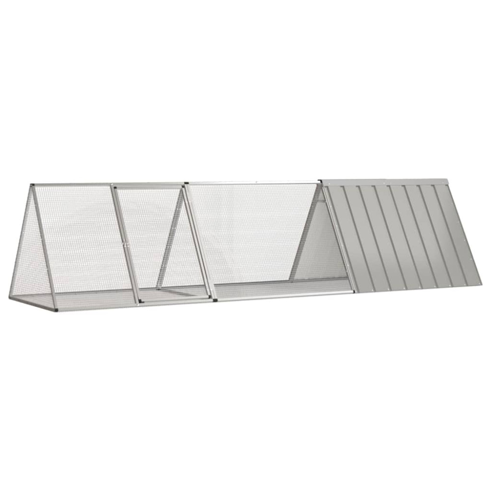 Produktbild för Kaninbur grå 302,5x80,5x71 cm galvaniserat stål