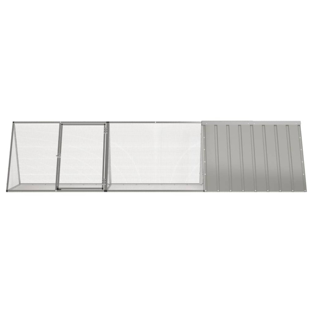 Produktbild för Kaninbur grå 302,5x80,5x71 cm galvaniserat stål