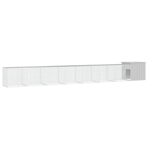 vidaXL Hönsbur grå 700x91x100 cm galvaniserat stål