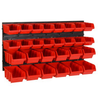 Produktbild för Sortimentslådor 30 delar svart och röd 77x39 cm polypropen