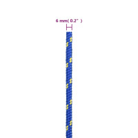 Produktbild för Båtlina blå 6 mm 25 m polypropen