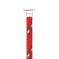 Produktbild för Båtlina röd 5 mm 25 m polypropen