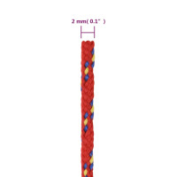 Produktbild för Båtlina röd 2 mm 500 m polypropen