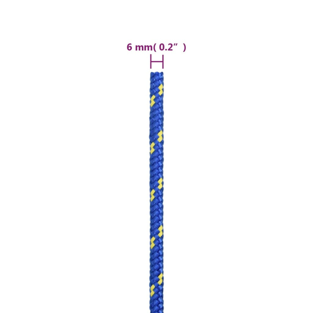 Produktbild för Båtlina blå 6 mm 50 m polypropen