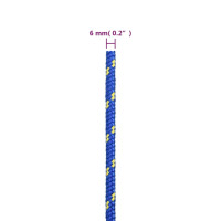 Produktbild för Båtlina blå 6 mm 50 m polypropen