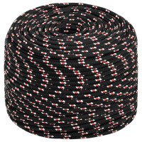 Produktbild för Båtlina svart 6 mm 250 m polypropylen