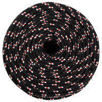 Produktbild för Båtlina svart 6 mm 250 m polypropylen